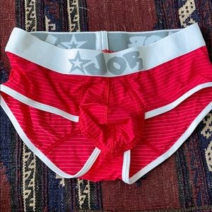 JOR Briefs Red/White Stripe Sz Small -Gently Loved